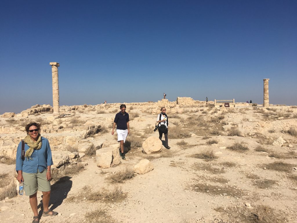 Episcopalians were among the only people visiting Mukawir, Herod's palace. Pictured from left are Heidi Shott, Tim Schenck and Lynette Wilson.